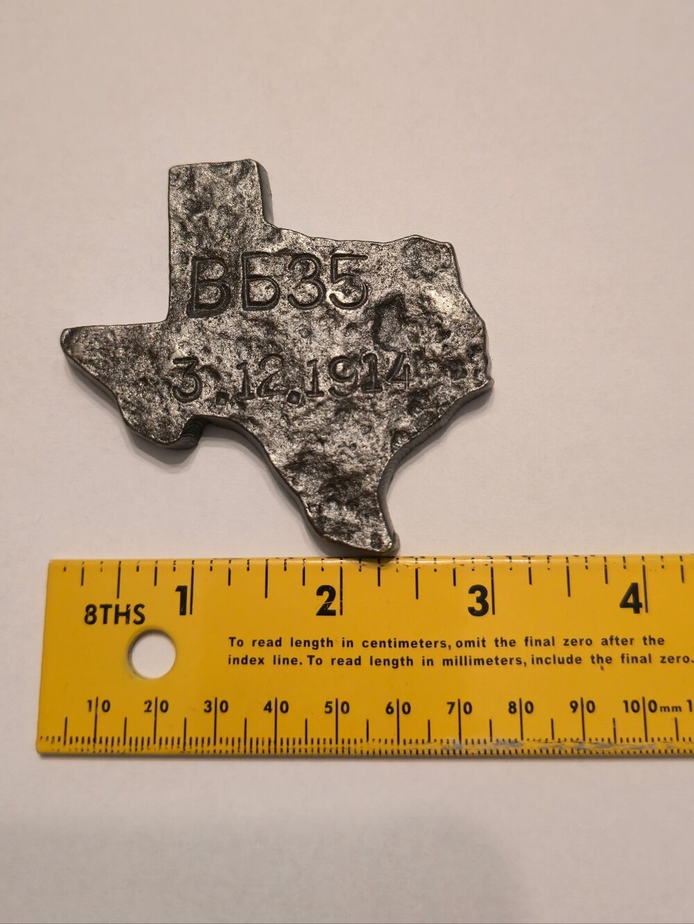 Texas State Shaped Metal Paperweight